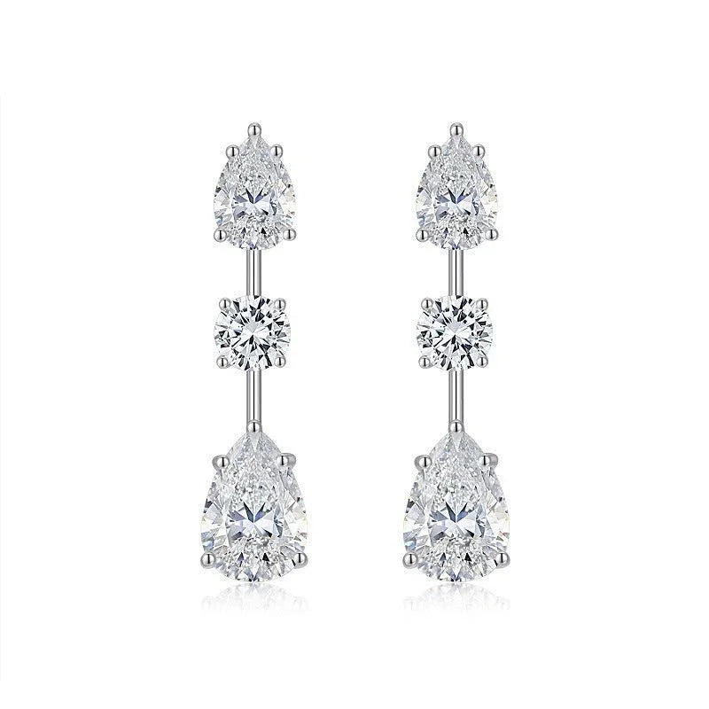 Lumière Cascade Moissanite Drop Earrings - Viva La Plata